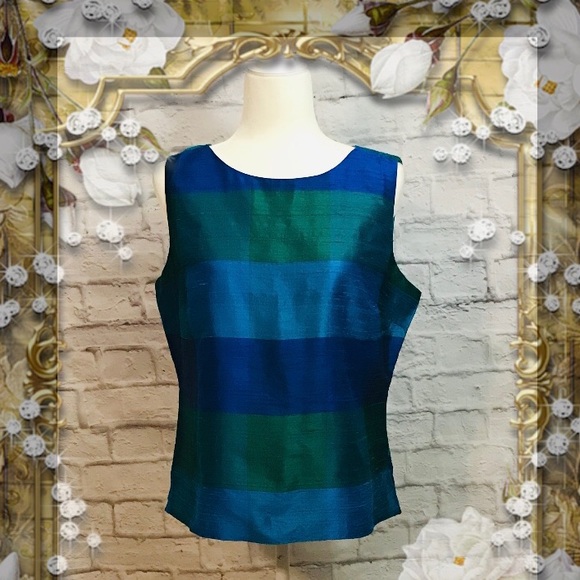 Talbots Sleeveless raw silk top (EUC) - Picture 1 of 11